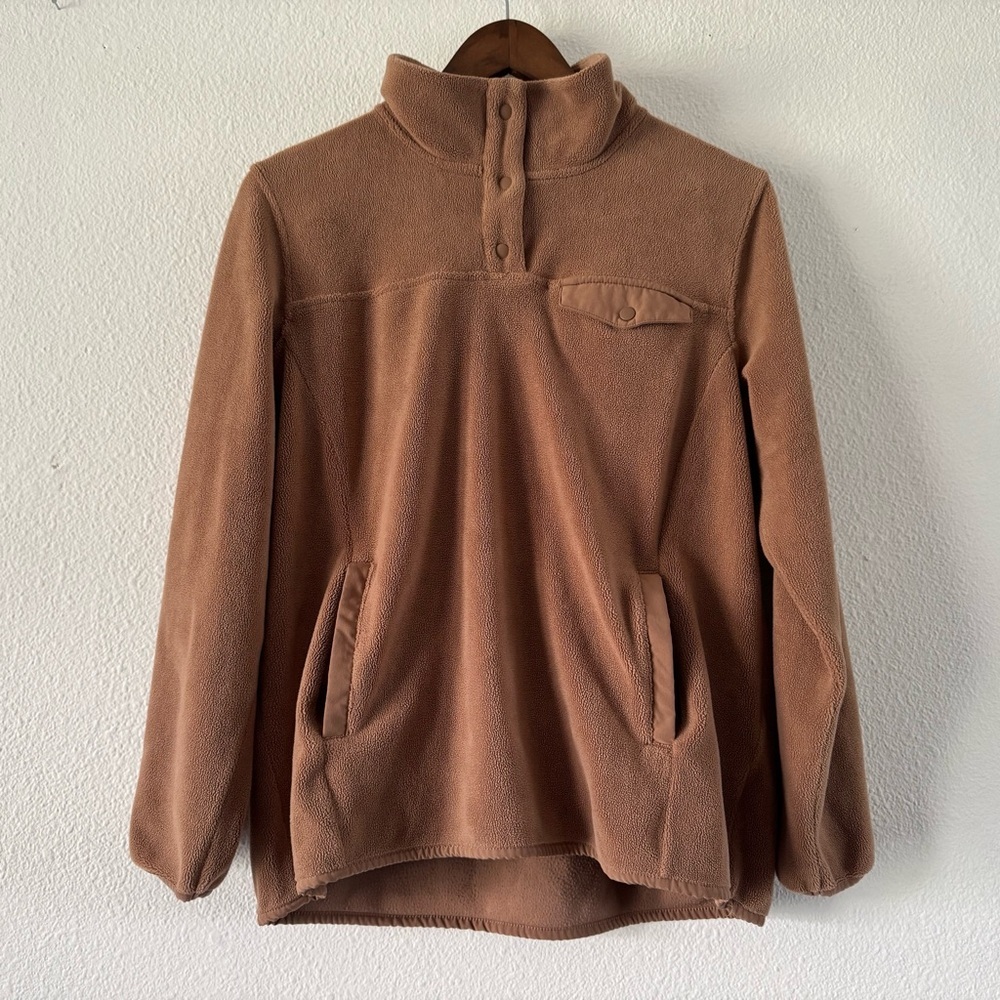 Midweight Snap Fleece Pullover Medium Brown Gorpcore Hygge 32 Degrees Heat - Picture 15 of 16